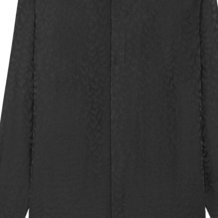 Cheap SAINT LAURENT SS22 男士純黑長袖扣襯衫 646850Y1F181000
