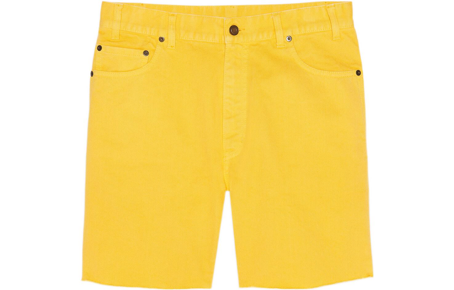 Order SAINT LAURENT SS22 Solid Color Distressed Straight Fit Casual Shorts Unisex. 688100Y23NR7040