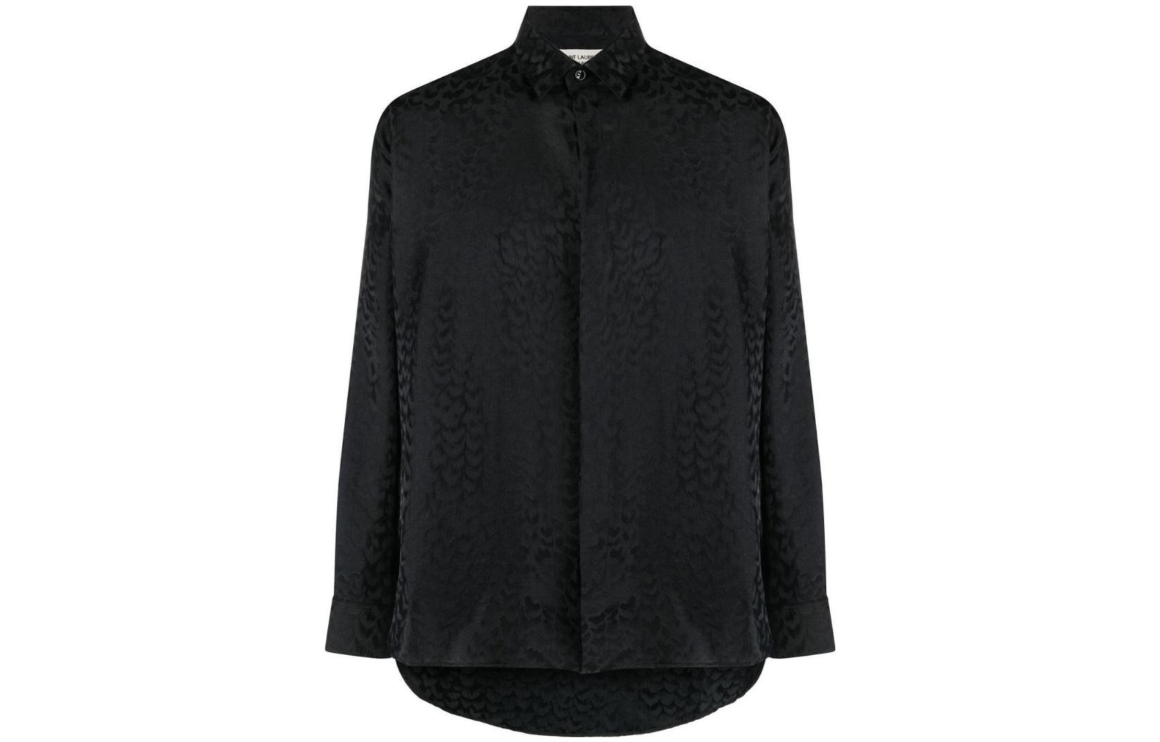 Order SAINT LAURENT SS22 男士黑色長袖襯衫 固印設計 646850Y1F18NONE