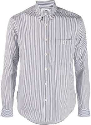 聖羅蘭 SS22 黑色條紋單排扣翻領長袖襯衫 712700Y6E769091 Order 聖羅蘭 SS22 黑色條紋單排扣翻領長袖襯衫 712700Y6E769091