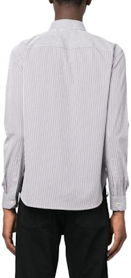 聖羅蘭 SS22 黑色條紋單排扣翻領長袖襯衫 712700Y6E769091 Shop 聖羅蘭 SS22 黑色條紋單排扣翻領長袖襯衫 712700Y6E769091