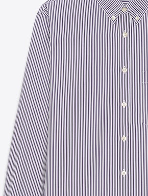 聖羅蘭 SS22 黑色條紋單排扣翻領長袖襯衫 712700Y6E769091 Sizing 聖羅蘭 SS22 黑色條紋單排扣翻領長袖襯衫 712700Y6E769091