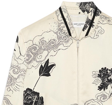 SAINT LAURENT SS22 Teddy Satin Floral Zip Jacket Chalk White 685741Y1E379787 Shop SAINT LAURENT SS22 Teddy Satin Floral Zip Jacket Chalk White 685741Y1E379787