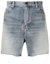 Order SAINT LAURENT SS22 Washed Raw Hem Straight Denim Shorts Men Blue 643542YV3724567