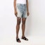 Purchase SAINT LAURENT SS22 Washed Raw Hem Straight Denim Shorts Men Blue 643542YV3724567
