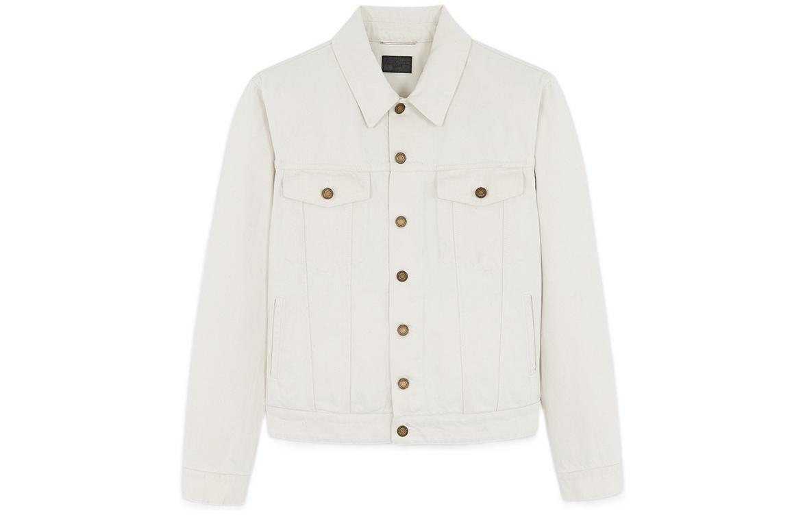 Saint Laurent SS22 White Solid Pocket Long Sleeve Jacket 695177Y23NO9031