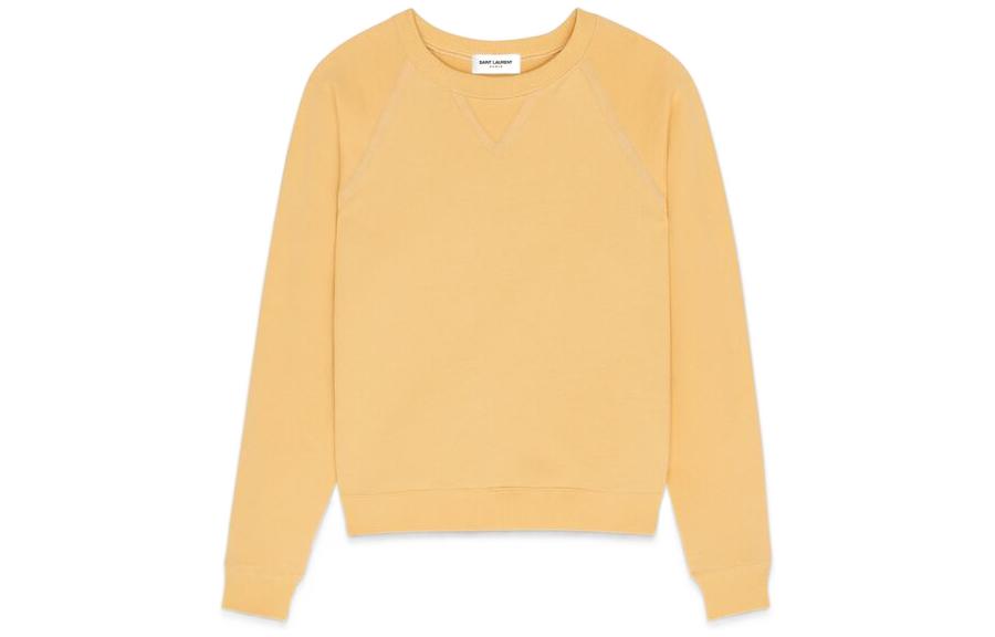 Saint Laurent SS22 Yellow Pullover Crewneck Long Sleeve Sweatshirt Men 704726Y36ZO7000