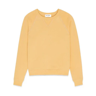 Saint Laurent SS22 Yellow Pullover Crewneck Long Sleeve Sweatshirt Men 704726Y36ZO7000