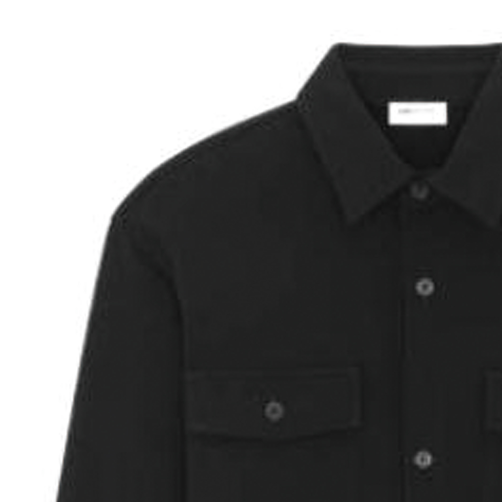 Sizing 생로랑 SS23 블랙 클래식 디자인 버튼업 긴팔 셔츠 733760Y37GV1000
