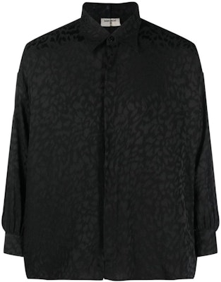SAINT LAURENT SS23 Black Leopard Print Long-Sleeve Shirt 705698Y1F141000 Buy SAINT LAURENT SS23 Black Leopard Print Long-Sleeve Shirt 705698Y1F141000