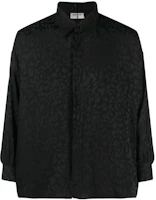 Order SAINT LAURENT SS23 Black Leopard Print Long-Sleeve Shirt 705698Y1F141000