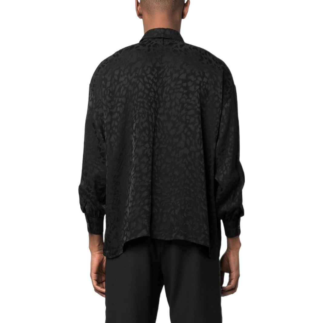 Shop 圣罗兰 SS23 黑色豹纹长袖衬衫 705698Y1F141000