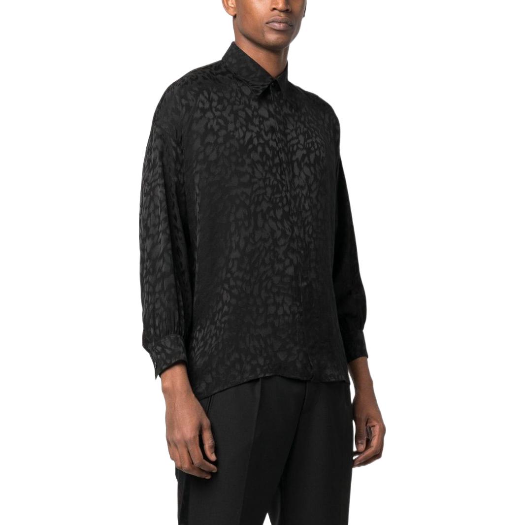 Purchase 圣罗兰 SS23 黑色豹纹长袖衬衫 705698Y1F141000