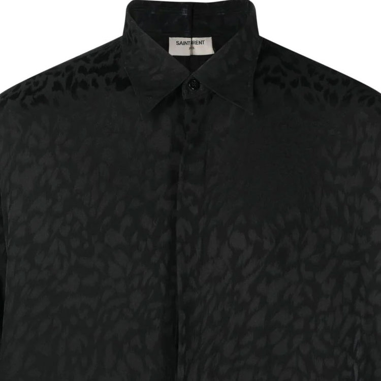 Details for 圣罗兰 SS23 黑色豹纹长袖衬衫 705698Y1F141000