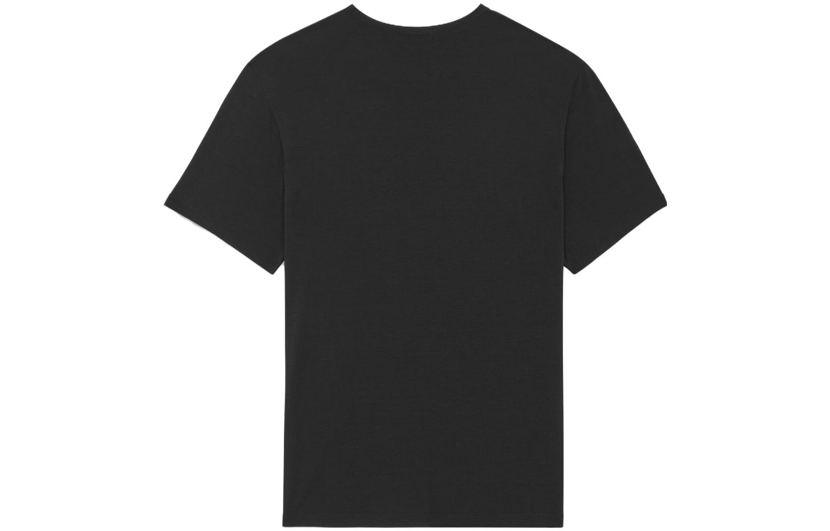 Lookbook 생 로랑 SS23 블랙 크루넥 캐주얼 티셔츠. 749102Y37IL1000