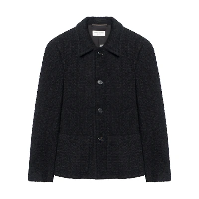 SAINT LAURENT SS23 Black Solid Color Long Sleeve Jacket. 728189Y7D301000