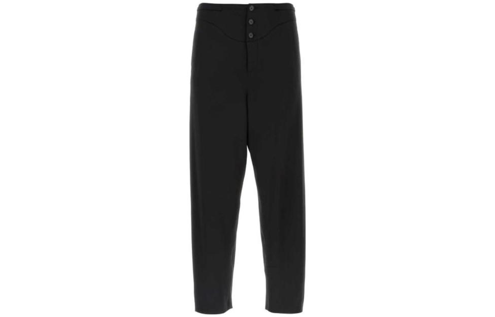 SAINT LAURENT SS23  Black Straight-Leg Casual Pants 733675Y5C381000