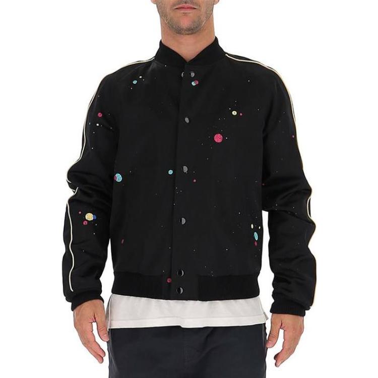 Lookbook 聖羅蘭SS23黑色條紋棒球領長袖外套 586919-Y359V-1052