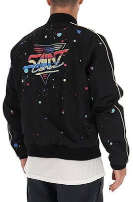 Saint Laurent SS23 Black Striped Baseball Collar Long Sleeve Jacket. 586919-Y359V-1052 Shop Saint Laurent SS23 Black Striped Baseball Collar Long Sleeve Jacket. 586919-Y359V-1052