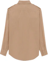 Lookbook SAINT LAURENT SS23 Light Brown Cotton Blend Long Sleeve Shirt. 723183Y3E082323