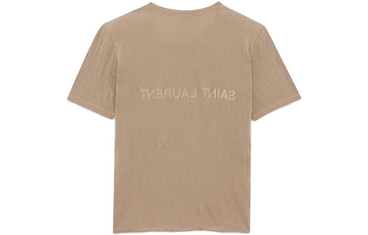 Lookbook SAINT LAURENT SS23  Logo Print Crewneck T-Shirt Gray Brown 737736Y37HZ1553