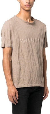 SAINT LAURENT SS23 Logo Print Crewneck T-Shirt Gray Brown 737736Y37HZ1553 Purchase SAINT LAURENT SS23 Logo Print Crewneck T-Shirt Gray Brown 737736Y37HZ1553