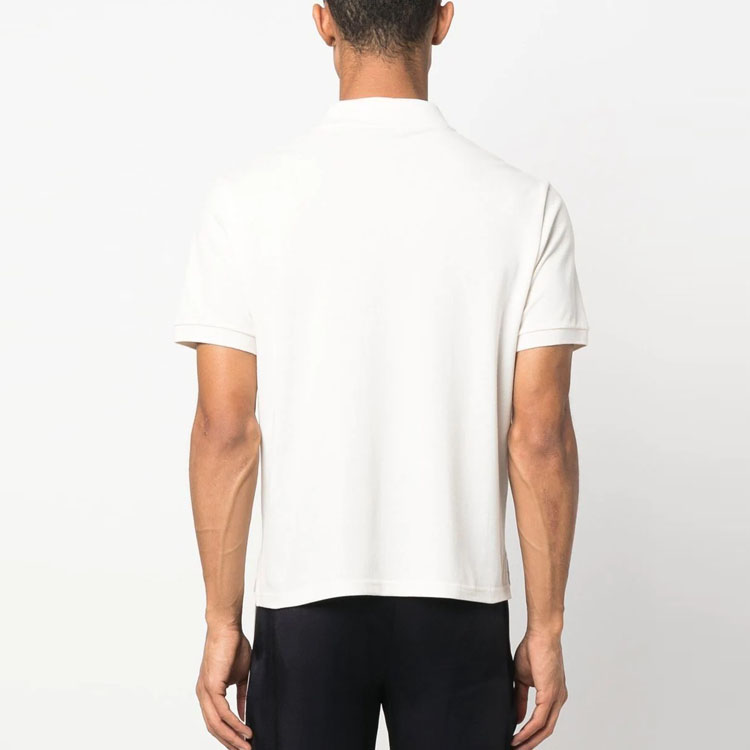 Shop SAINT LAURENT SS23  Solid Button-Up Short Sleeve Polo Shirt Off-White. 713901Y37HC9502