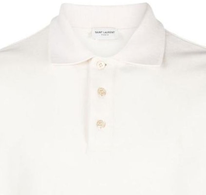 SAINT LAURENT SS23 Solid Button-Up Short Sleeve Polo Shirt Off-White. 713901Y37HC9502 Details for SAINT LAURENT SS23 Solid Button-Up Short Sleeve Polo Shirt Off-White. 713901Y37HC9502