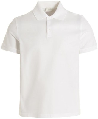 圣罗兰 SS23 白色简约休闲短袖POLO衫 712300YB2OC9000 Buy 圣罗兰 SS23 白色简约休闲短袖POLO衫 712300YB2OC9000