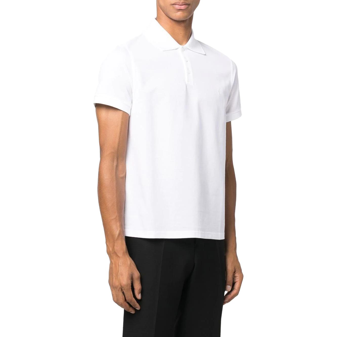 Purchase 圣罗兰 SS23 白色简约休闲短袖POLO衫 712300YB2OC9000