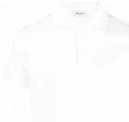 圣罗兰 SS23 白色简约休闲短袖POLO衫 712300YB2OC9000 Details for 圣罗兰 SS23 白色简约休闲短袖POLO衫 712300YB2OC9000