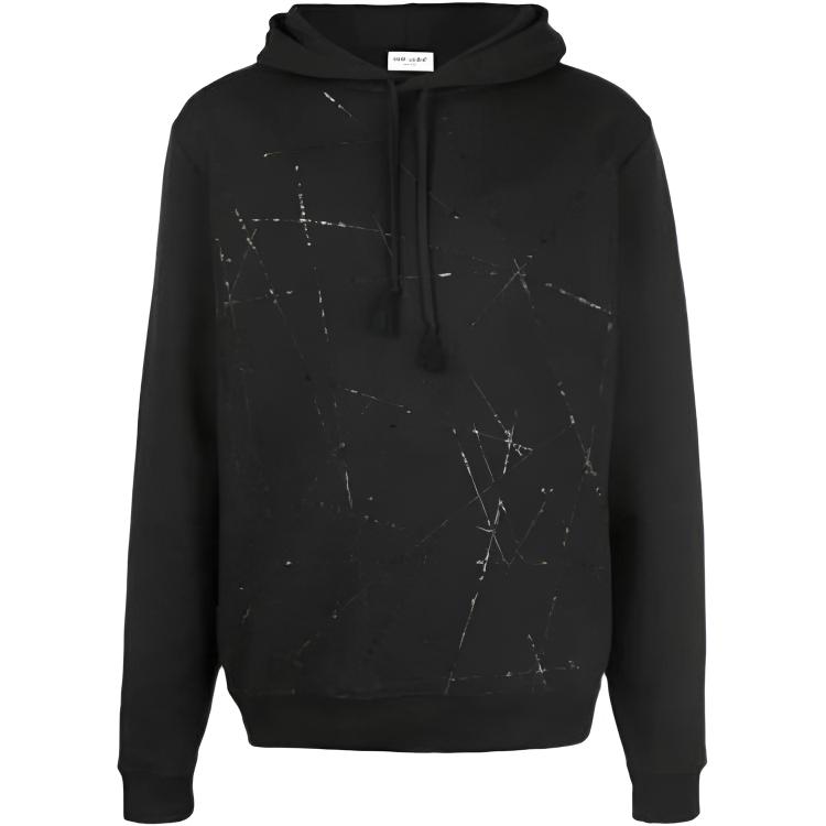 Saint Laurent SS23 Black Loose Fit Hoodie Men’s Long Sleeve 577128Y2TC2