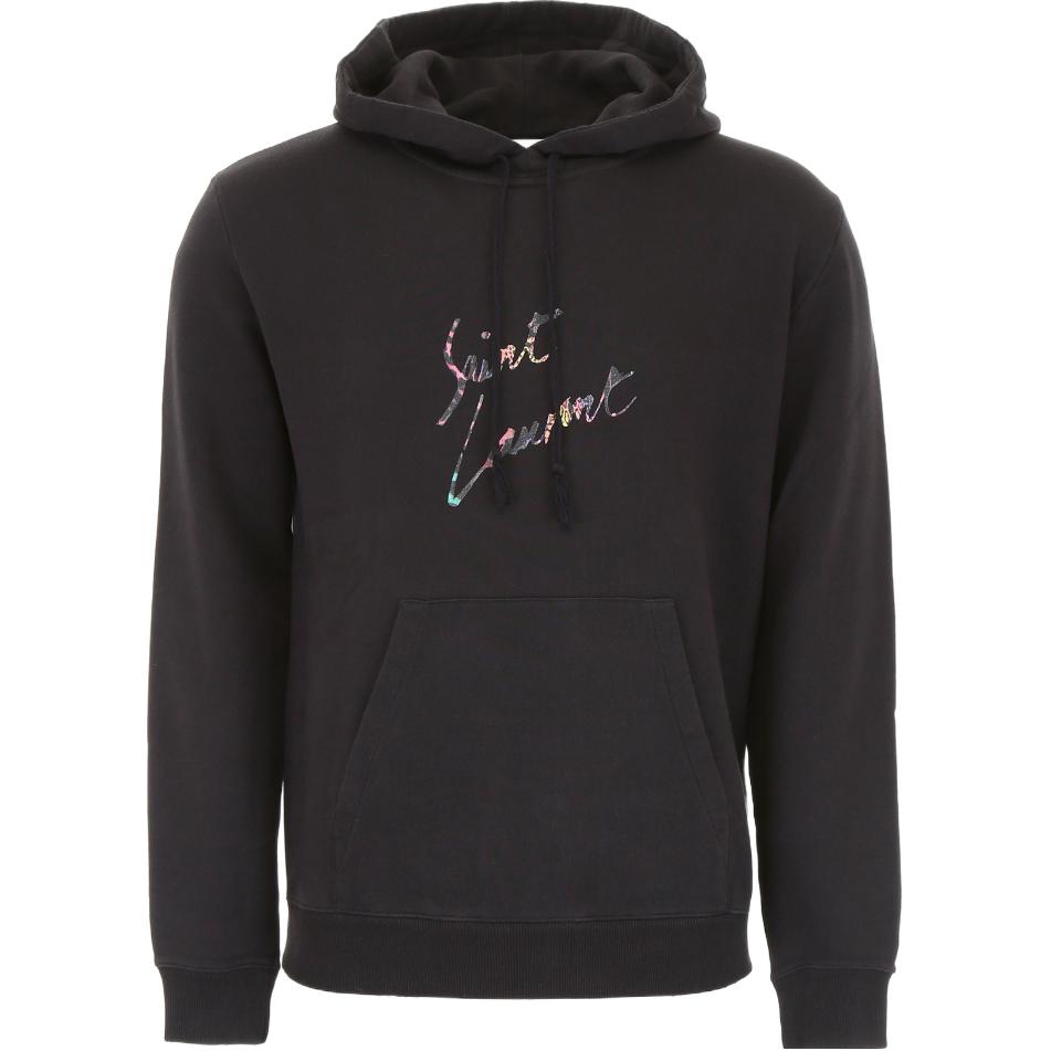 Saint Laurent SS23 Black Solid Color Long Sleeve Hoodie 561169YB2ZW1068