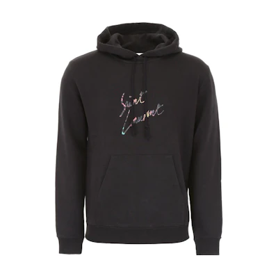 Saint Laurent SS23 Black Solid Color Long Sleeve Hoodie 561169YB2ZW1068