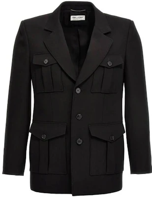 Saint Laurent SS23 Black Solid Single-Breasted Long-Sleeve Jacket 731986Y7E611000 Buy Saint Laurent SS23 Black Solid Single-Breasted Long-Sleeve Jacket 731986Y7E611000