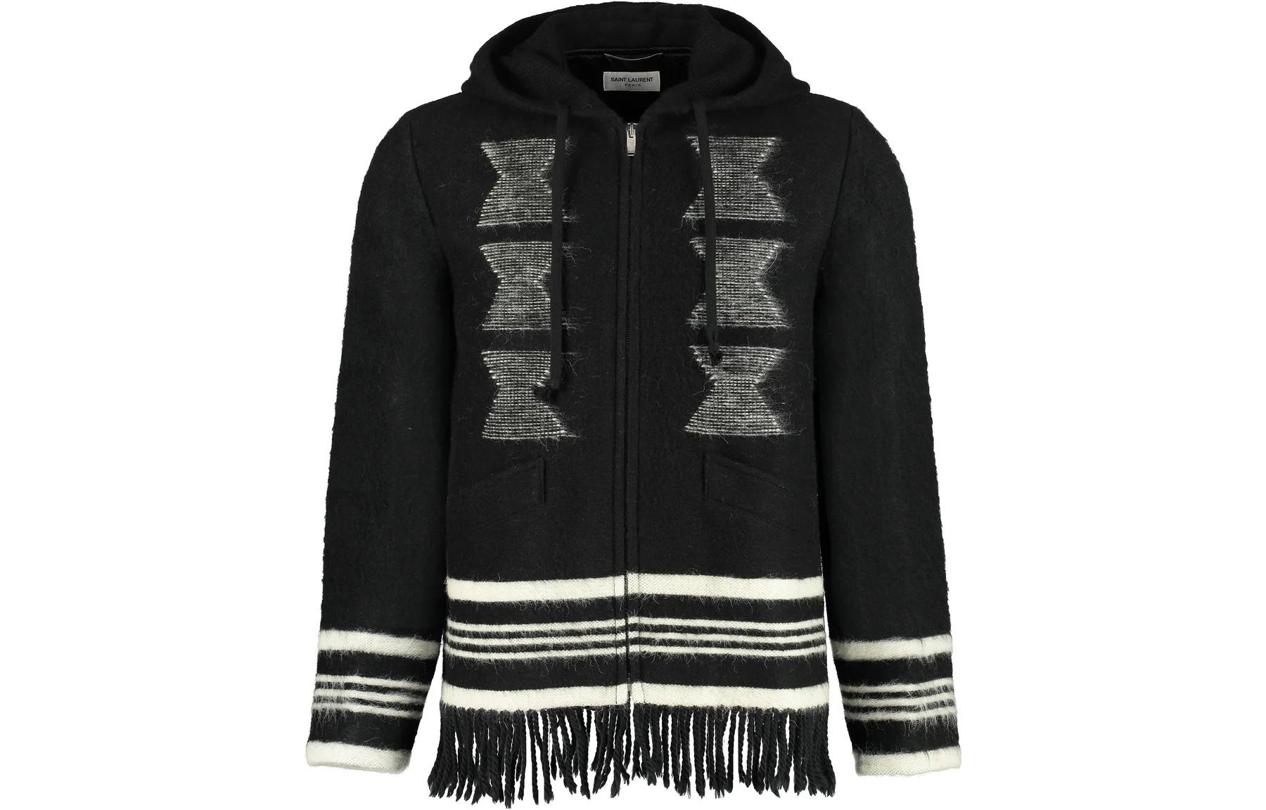 Saint Laurent SS23 Black Solid Zip-Up Long-Sleeve Hoodie Jacket Men 533398Y577T1095