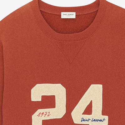 SAINT LAURENT SS23 Digital Letter Print Pullover Sweatshirt Men Red Brown. 731083Y37FY6457 Shop SAINT LAURENT SS23 Digital Letter Print Pullover Sweatshirt Men Red Brown. 731083Y37FY6457