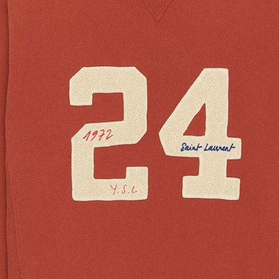 SAINT LAURENT SS23 Digital Letter Print Pullover Sweatshirt Men Red Brown. 731083Y37FY6457 Purchase SAINT LAURENT SS23 Digital Letter Print Pullover Sweatshirt Men Red Brown. 731083Y37FY6457