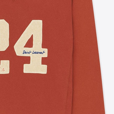 SAINT LAURENT SS23 Digital Letter Print Pullover Sweatshirt Men Red Brown. 731083Y37FY6457 Sizing SAINT LAURENT SS23 Digital Letter Print Pullover Sweatshirt Men Red Brown. 731083Y37FY6457