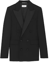 Saint Laurent SS23 Double Breasted Tailcoat Blazer Jacket Men Black 738592Y512W1000 Saint Laurent SS23 Double Breasted Tailcoat Blazer Jacket Men Black 738592Y512W1000