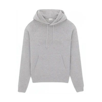 Saint Laurent SS23 Embroidered Logo Hoodie Men’s Light Gray 732313Y37GY1403
