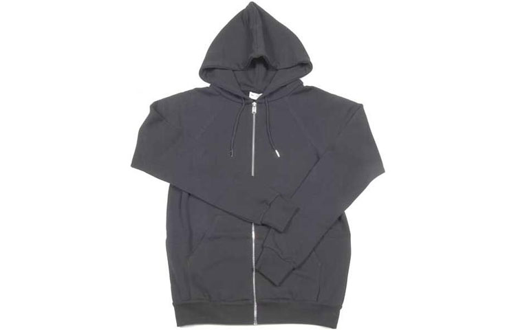 Saint Laurent SS23 Grey Solid Zip Drawstring Hoodie 338401Y2FC11000