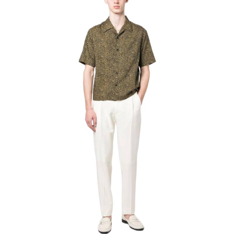 Lookbook 圣罗兰 SS23 豹纹短袖衬衫 棕色 638555Y04DN2290