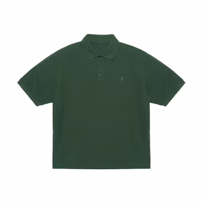 SAINT LAURENT SS23 Logo Embroidered Loose Fit Polo Shirt Green Men’s. 713901Y37HC3642