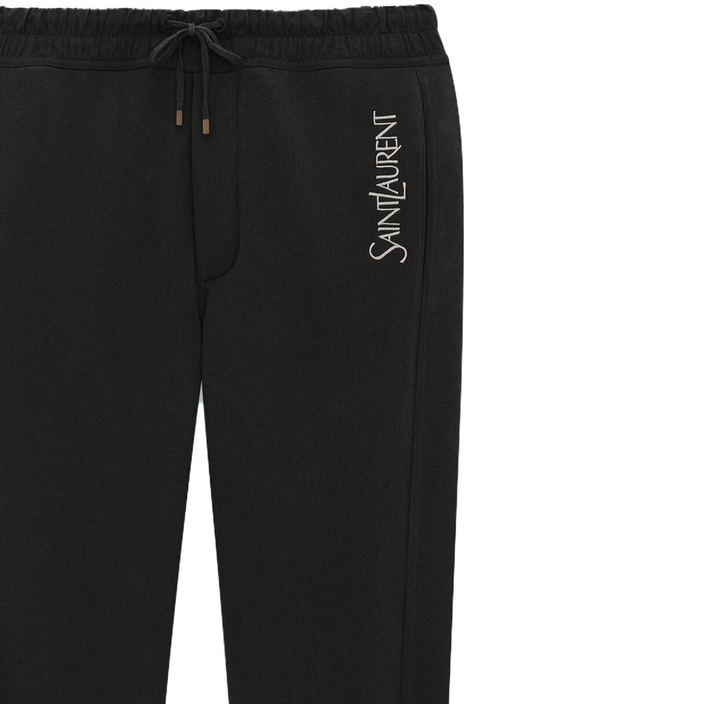 Sizing Saint Laurent SS23 Logo Print Drawstring Jogger Pants  Black 736739Y36ZO1095