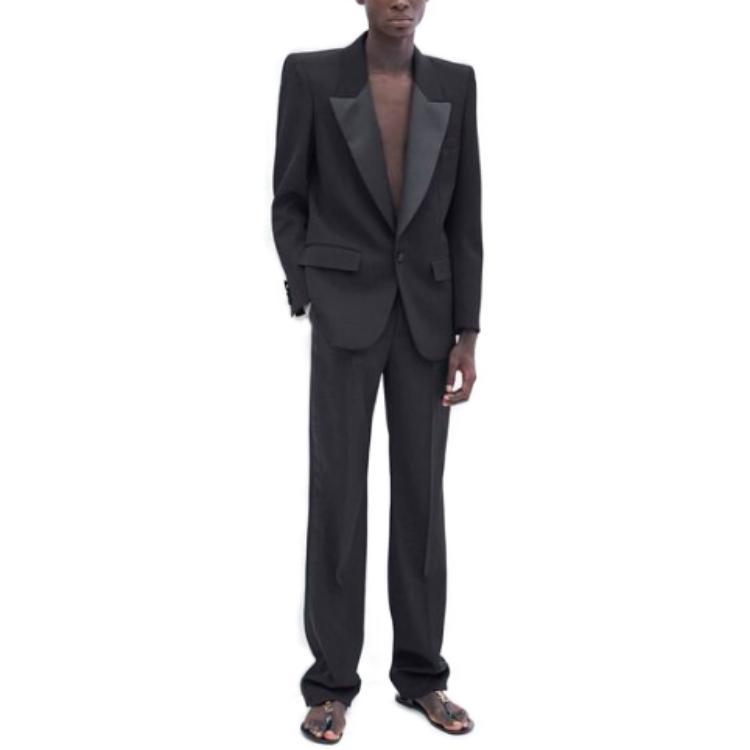 Shop SAINT LAURENT SS23 Single-Button Solid Tailcoat Suit for Men. 735685Y7E631000