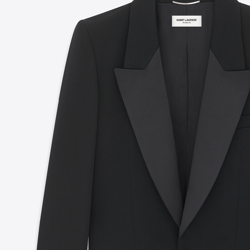 Details for SAINT LAURENT SS23 Single-Button Solid Tailcoat Suit for Men. 735685Y7E631000
