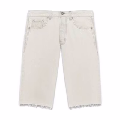 SAINT LAURENT SS23 Solid Grey Button Straight Shorts 731551Y01KA9028