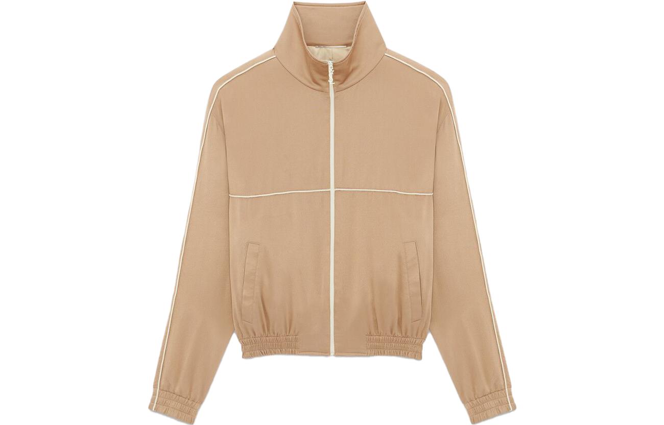 Saint Laurent SS23 Striped Print Stand Collar Jacket Men’s Pale Pink 733679Y001W9502