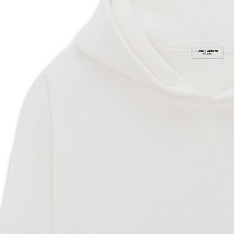 Details for SAINT LAURENT SS23 男士白色標誌印花連帽袋袋T恤。 729852Y37GX9744